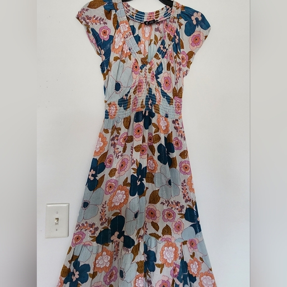 Floral Maxi Dress with Cap Sleeves - Picture 2 of 11